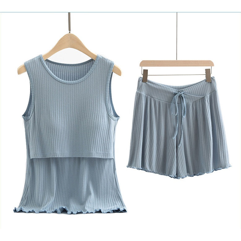 2in1 Sleeveless Nursing&amp; Maternity Top and Shorts Set