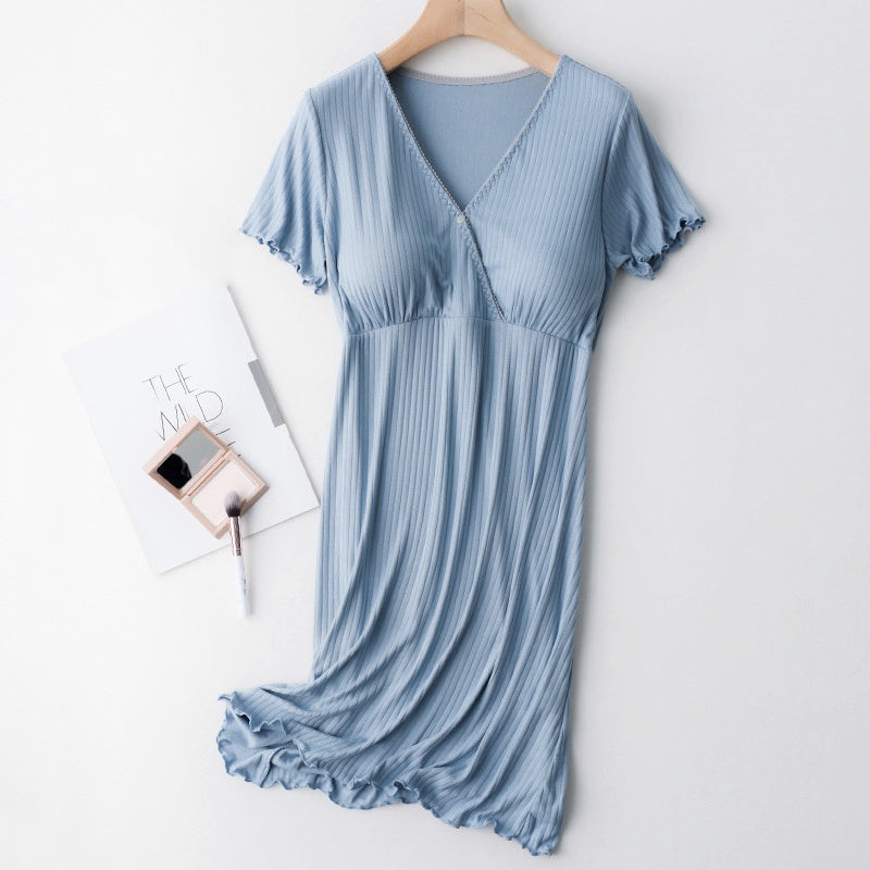 V-neck Padded Maternity/Nursing Dress