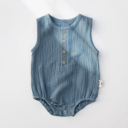 Muslin Cotton Plain Sleeveless Bodysuits