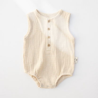 Muslin Cotton Plain Sleeveless Bodysuits