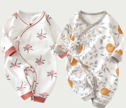 Dreamy Tie-Side Newborn Jumpsuit Sleepwear (Nature)