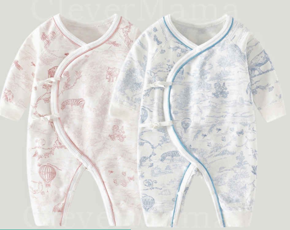 Dreamy Tie-Side Newborn Jumpsuit Sleepwear (Paradise)