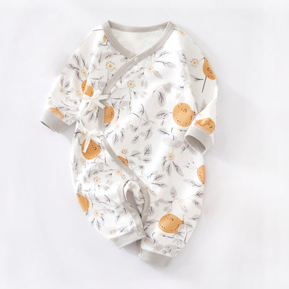 Dreamy Tie-Side Newborn Jumpsuit Sleepwear (Nature)