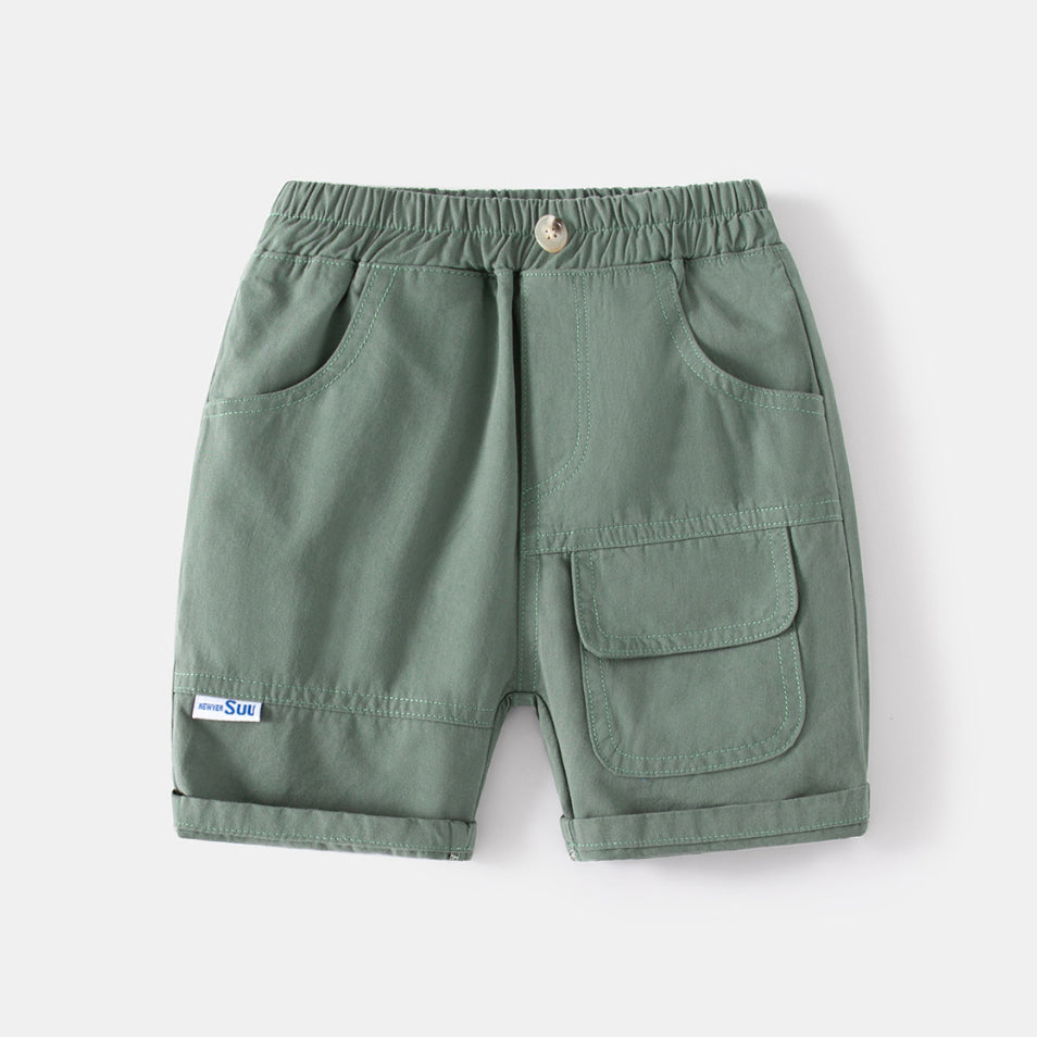 Summer 100% Cotton Boys Casual Cargo Shorts