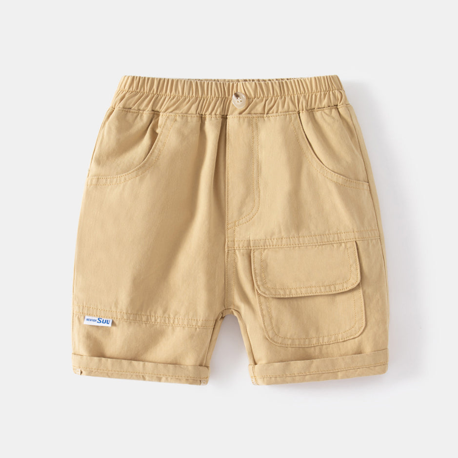 Summer 100% Cotton Boys Casual Cargo Shorts