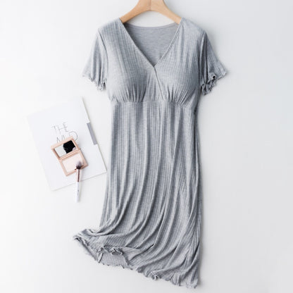 V-neck Padded Maternity/Nursing Dress