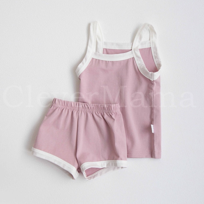 Spaghetti Strap Plain Top and Shorts Set Baby/Toddler Girls Terno