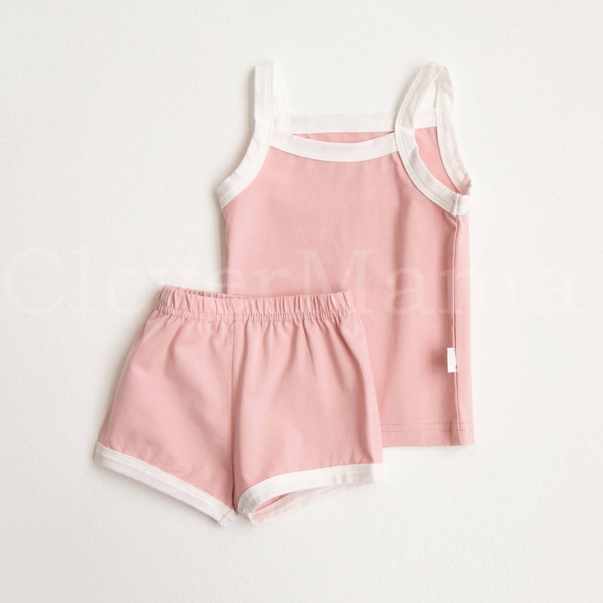 Spaghetti Strap Plain Top and Shorts Set Baby/Toddler Girls Terno