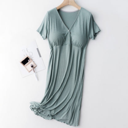 V-neck Padded Maternity/Nursing Dress