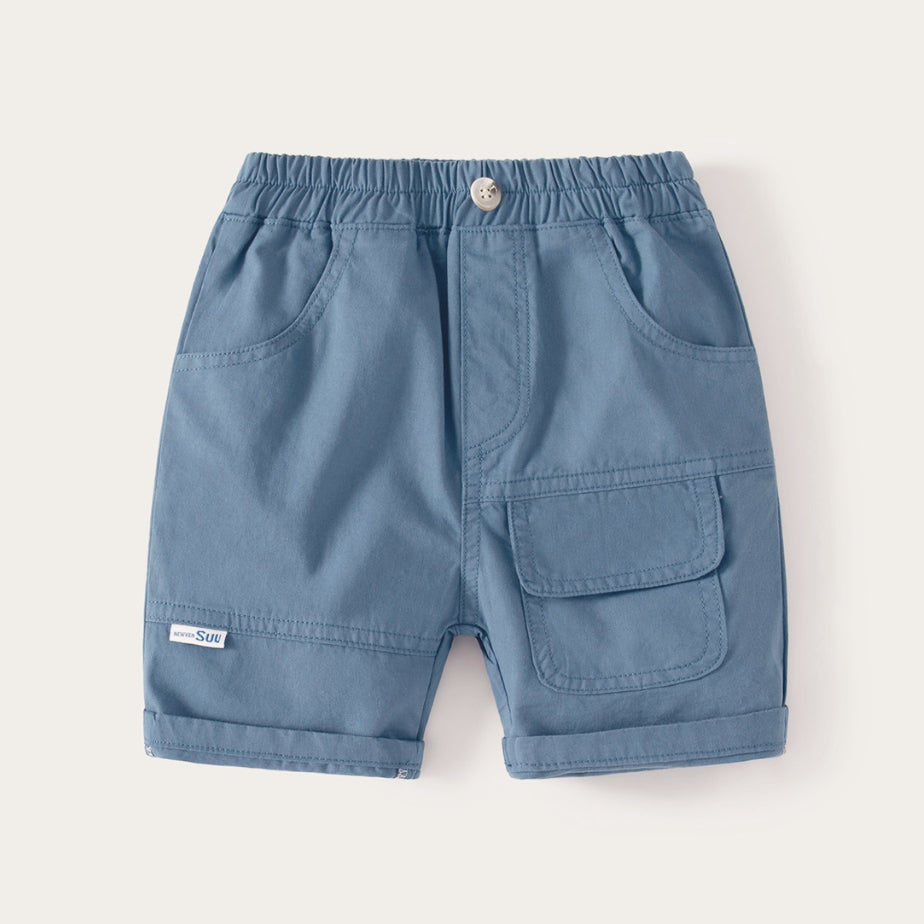 Summer 100% Cotton Boys Casual Cargo Shorts