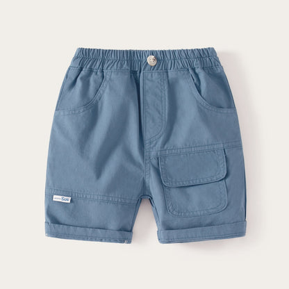 Summer 100% Cotton Boys Casual Cargo Shorts