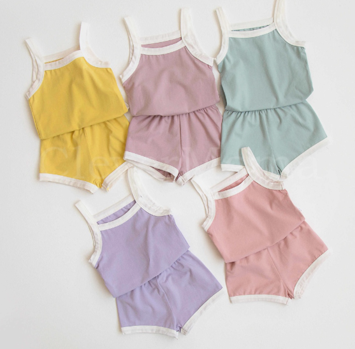 Spaghetti Strap Plain Top and Shorts Set Baby/Toddler Girls Terno