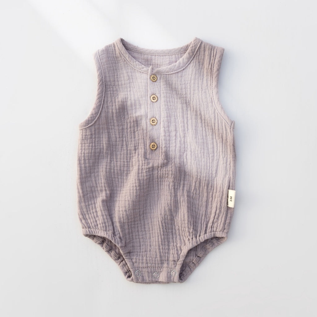 Muslin Cotton Plain Sleeveless Bodysuits