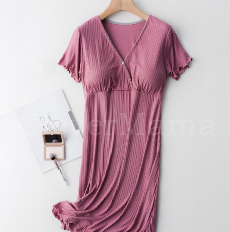 V-neck Padded Maternity/Nursing Dress