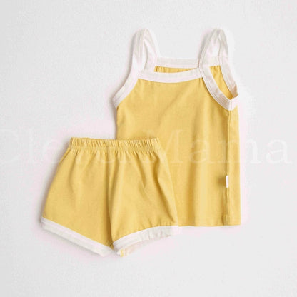 Spaghetti Strap Plain Top and Shorts Set Baby/Toddler Girls Terno